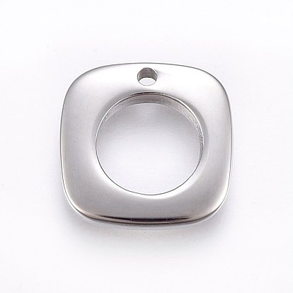 304 Stainless Steel Charms, Square