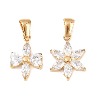 316 Подвески из хирургической нержавеющей стали и прозрачного кубического циркония, , вакуумное покрытие pvd