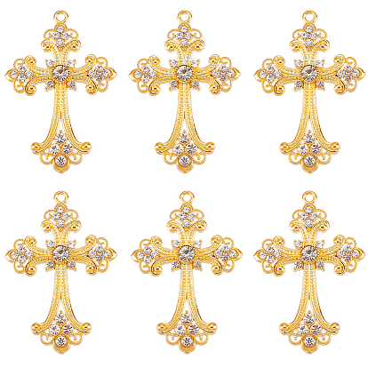 10шт. сплав большие готические подвески, без кадмия и без свинца, со стразами, крестик