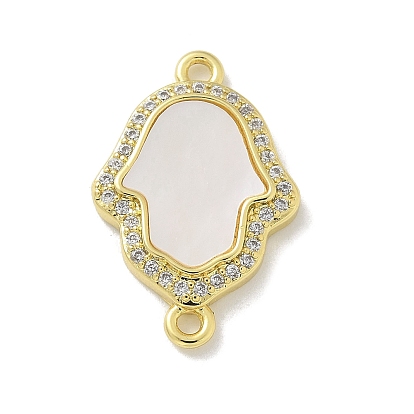 Подвески-шармы для рук с латунной ракушкой в виде хамсы с кристаллами и стразами