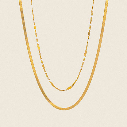 Европейские 304 цепочки из нержавеющей стали, двухслойные ожерелья