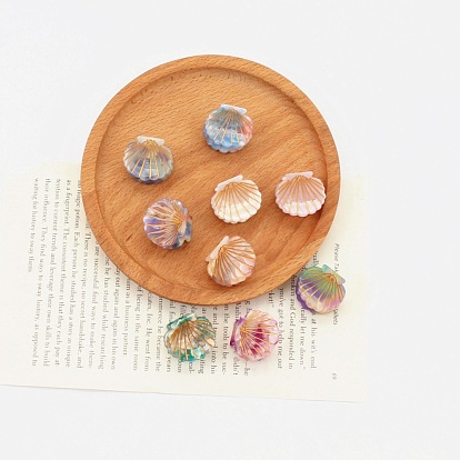Cellulose Acetate(Resin) Shell Shape Hair Claw Clips, Small Tortoise Shell Hair Clip for Girls Women