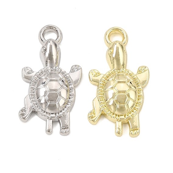 Alloy Pendants, Tortoise Charms, Rack Plating, Cadmium Free & Nickel Free & Lead Free