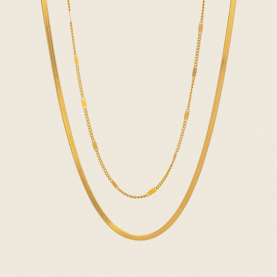 Европейские 304 цепочки из нержавеющей стали, двухслойные ожерелья