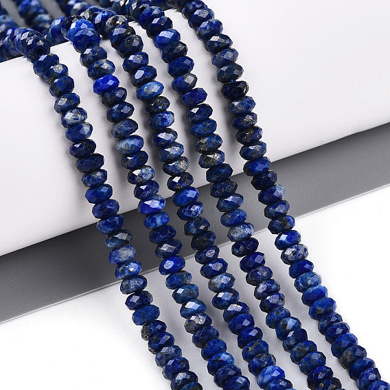 Lapis-lazuli, brins de perles naturels , facette, rondelle