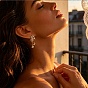 304 Stainless Steel Rhinestone Stud Dangle Earrings, Star