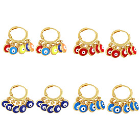 Colorful Tassel Earrings with Evil Eye Design for Women