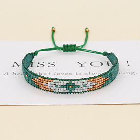 Handmade Miyuki Glass Bead Woven Evil Eye Bracelet with Turkish Charm