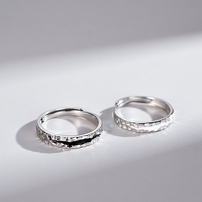 925 регулируемое кольцо из стерлингового серебра с эмалью для мужчин и женщин