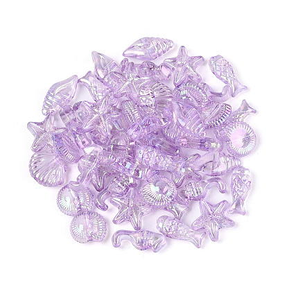 Прозрачные акриловые бусины с океанской тематикой, разнообразные