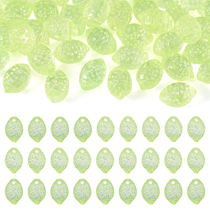 50 шт прозрачные акриловые бусины, лимон, Топ пробуренной