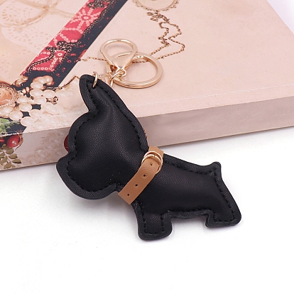 Dog Pu Leather Keychain for Women, Car Charm Bag Pendant