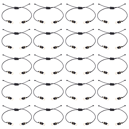 20шт. изготовление браслетов из вощеного полиэфирного шнура, с бусиной из полимерной глины ручной работы, золотые