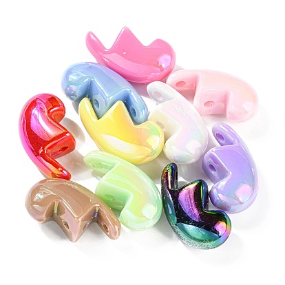 Непрозрачные переливающиеся акриловые бусины с УФ-покрытием, разбитое сердце