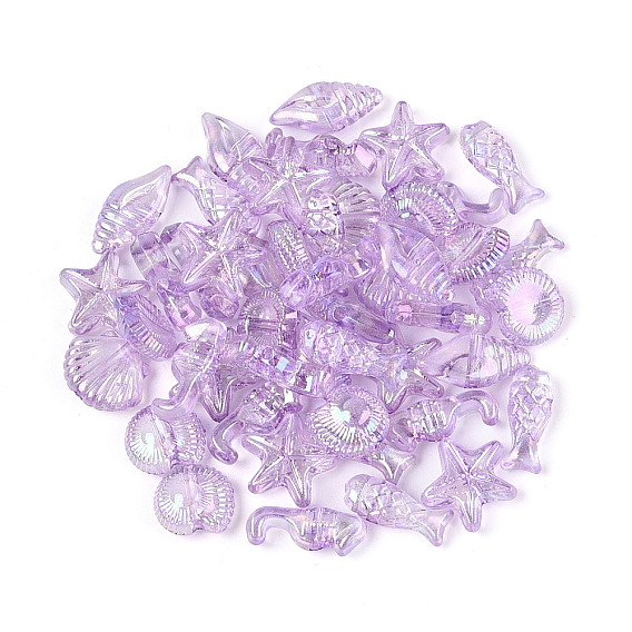 Прозрачные акриловые бусины с океанской тематикой, разнообразные