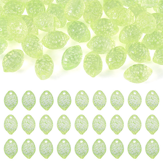 50 шт прозрачные акриловые бусины, лимон, Топ пробуренной