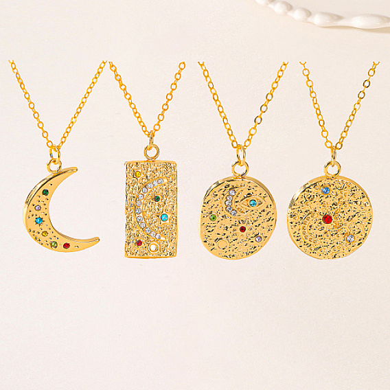 Латунь подвесные ожерелья, реальный 18 k позолоченный