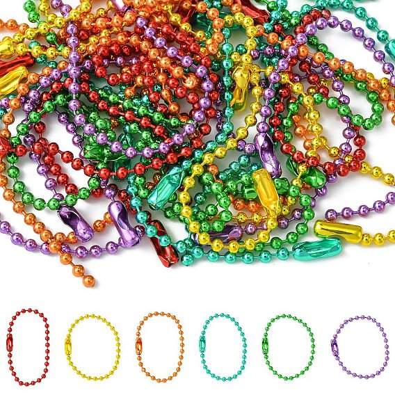 30 шт. 6 цвета, окрашенные распылением железные шариковые цепи, цепочка для аксессуаров для сумок