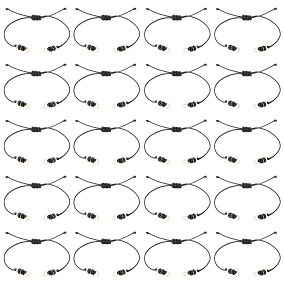20Pcs Waxed Polyester Cord Bracelets Making, with Handmade Polymer Clay Bead, Golden