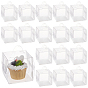 Foldable Transparent Plastic Single Cake Gift Packing Box, Bakery Cake Cupcake Box Container, with Handle and Paper, Square