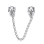 Rack Plating Alloy European Dangle Charms, with Chain, Large Hole Beads, Cadmium Free & Lead Free, Double Barrels