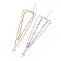 304 Stainless Steel Double Chains Multi Layered Necklace with Cross Charms for Women