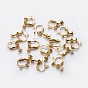 Racking Plated Brass Clip-on Earring Findings, with Loop