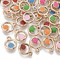 UV Plating Acrylic Pendants, with Enamel, Light Gold, Ring