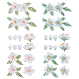 35 шт. 14 стили полиэстеровые нашивки на одежду, цветок