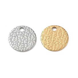 304 Stainless Steel Chain Extender Drop, Textured Flat Round