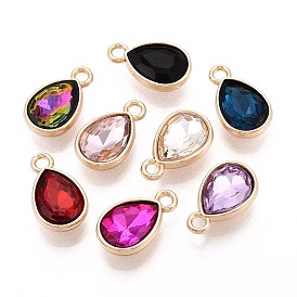 Подвески из сплава со стразами, слеза, без кадмия, без никеля и без свинца, золотые