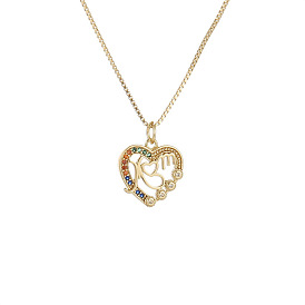 Sparkling Heart MOM Necklace with Star Pendant - Mother's Day Gift for Women