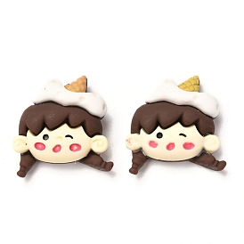 Cabuchones de resina, cabujones de personajes paseantes, chica
