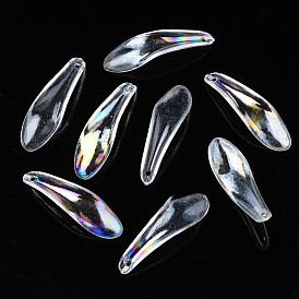 Transparent Acrylic Pendants, AB Color, Leaf