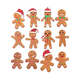 Wooden Ornaments, Gingerbread Man Hanging Decorations, for Christmas Party Gift Home Decoration