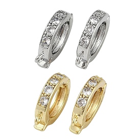 Brass Cubic Zirconia Fold Over Clasps, Ring