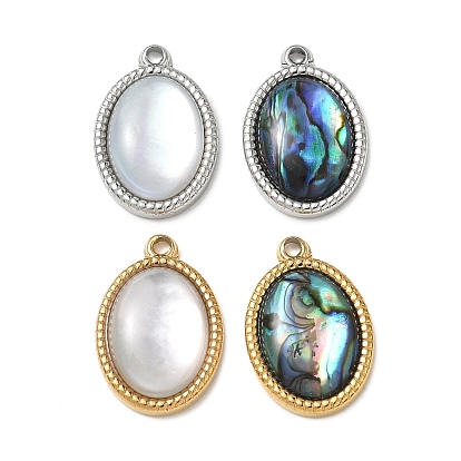 Природные подвески оболочки, 304 из нержавеющей стали овальные амулеты