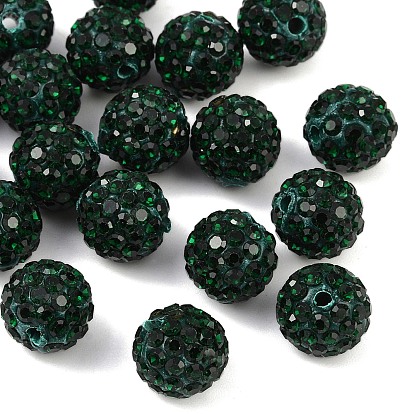 Ближний Восток бусы стразы, с полимерной глиной, круглый Pave дискотечный шар бисер, С. 13 (1.9~2 мм), 10 мм, отверстие : 1.5 мм