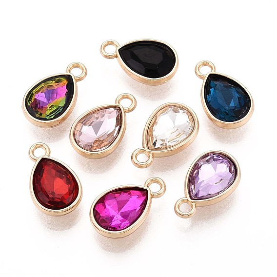 Подвески из сплава со стразами, слеза, без кадмия, без никеля и без свинца, золотые