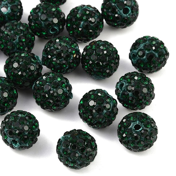 Ближний Восток бусы стразы, с полимерной глиной, круглый Pave дискотечный шар бисер, С. 13 (1.9~2 мм), 10 мм, отверстие : 1.5 мм