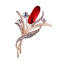 Alloy Brooch, with Rhinestone, Flower