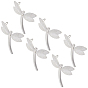 6pcs collier libellule tendance 304 pendentifs texturés en acier inoxydable, avec strass