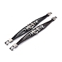 Cowhide Braided Multi-strand Bracelet, Anchor Bracelet with Synthetic Hematite for Women