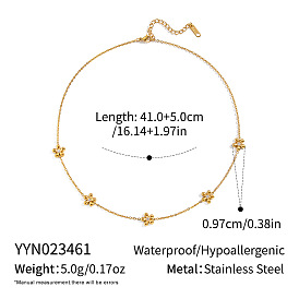 304 ожерелья из нержавеющей стали с цветочными звеньями для женщин