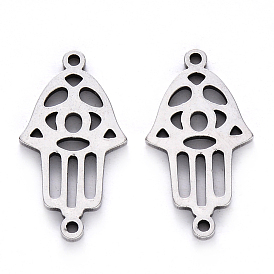 201 Stainless Steel Links, Laser Cut, Hamsa Hand/Hand of Fatima /Hand of Miriam