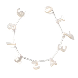 10 шт 10 стили натуральные пресноводные бусины из ракушек, число 0~9, Топ пробуренной