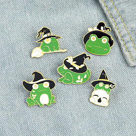 Cute Frog Wizard Hat Enamel Pin Badge Jewelry Accessories