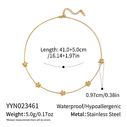 304 ожерелья из нержавеющей стали с цветочными звеньями для женщин