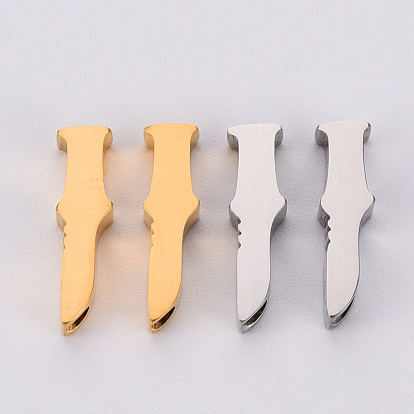 304 Stainless Steel Beads, Laser Cut, Dagger