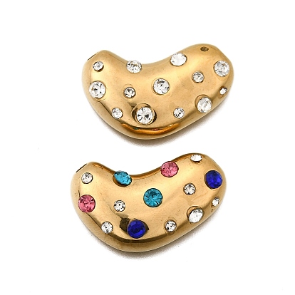 304 подвески из нержавеющей стали, со стразами, бобовое очарование, золотые